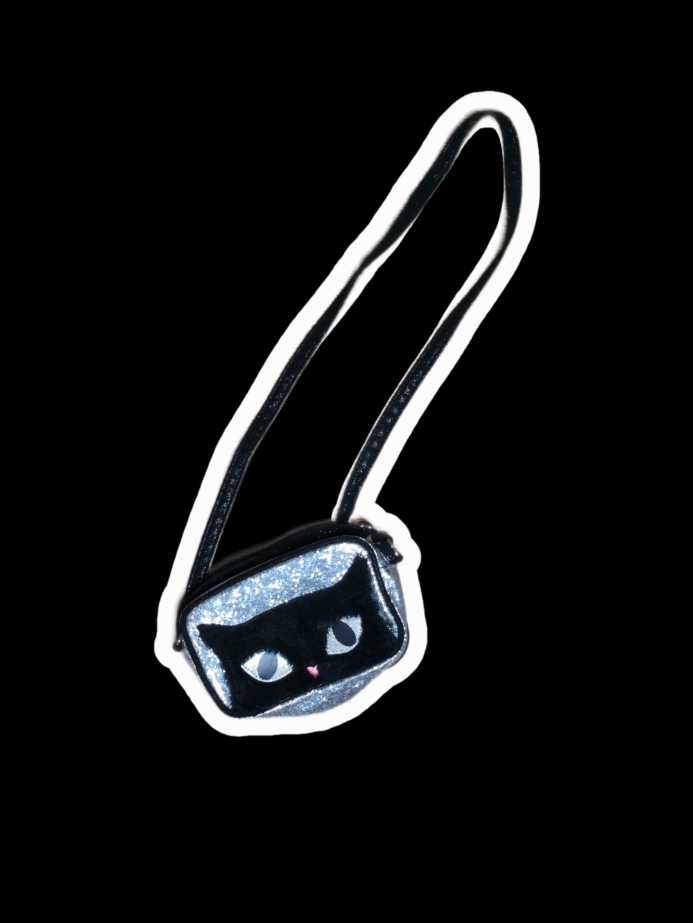 Kid's Glitter Black Cat Crossbody Bag